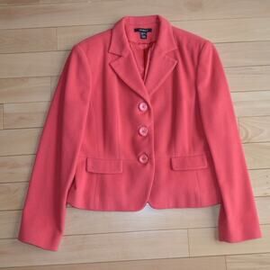 Louben Wool Cashmere Blazer Suit Jacket Size 10 Red